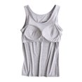 thumbnail image 1 of UPPADA Débardeurs pour Femmes en Modal Rembourré avec Soutien-Gorge Intégré, Col Rond, Camisole Sans Manches avec Soutien-Gorge Sans Armatures, Chandails Ajustés Décontractés, T-Shirt, Grande Taille, Hauts Confortables, Débardeur pour Femmes Coupe Ample Gris, P, 1 of 7