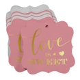thumbnail image 3 of Inkdotpot Pack Of 50 Love Is Sweet Wedding Paper Tags DIY Craft Bracket Shape Real Gold Foil Hang Tags, 3 of 6