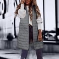 thumbnail image 1 of DPTALR Femmes Chaud Gilet à Poches Manteau Long Veste Hiver Sans Manches Doudoune Parkas, 1 of 5