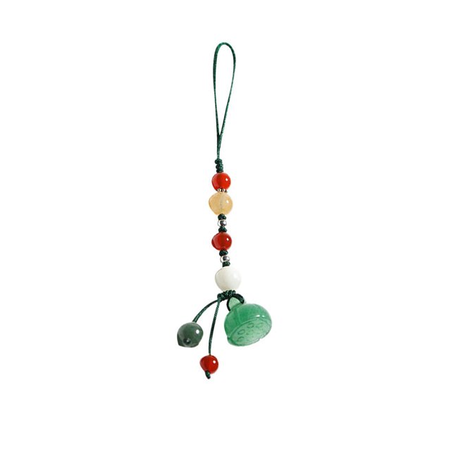 1PC Jade Agate Mobile Phone Pendant Car Key Hanging Pendants Multi-purpose Hanging Pendant Delicate Phone Chain Decor for Car Phone Fan Clothing Decor Green