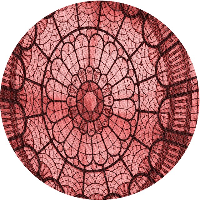 Ahgly Company Tapis Rond Lavable en Machine Intérieur Transitionnel Rouge Safran, 8 Pieds Rond