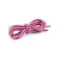 thumbnail image 2 of INSPIRE CHIC Unisex Round Rope Dual Colored Striped 1/5 Thick Boot Shoelace 70cm / 27.55" White Fuchsia, 2 of 4