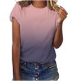 thumbnail image 1 of Yuyuzo Short Sleeve T Shirts for Women Round Neck Shirts Gradient Color Summer Tops Plus Size, 1 of 3
