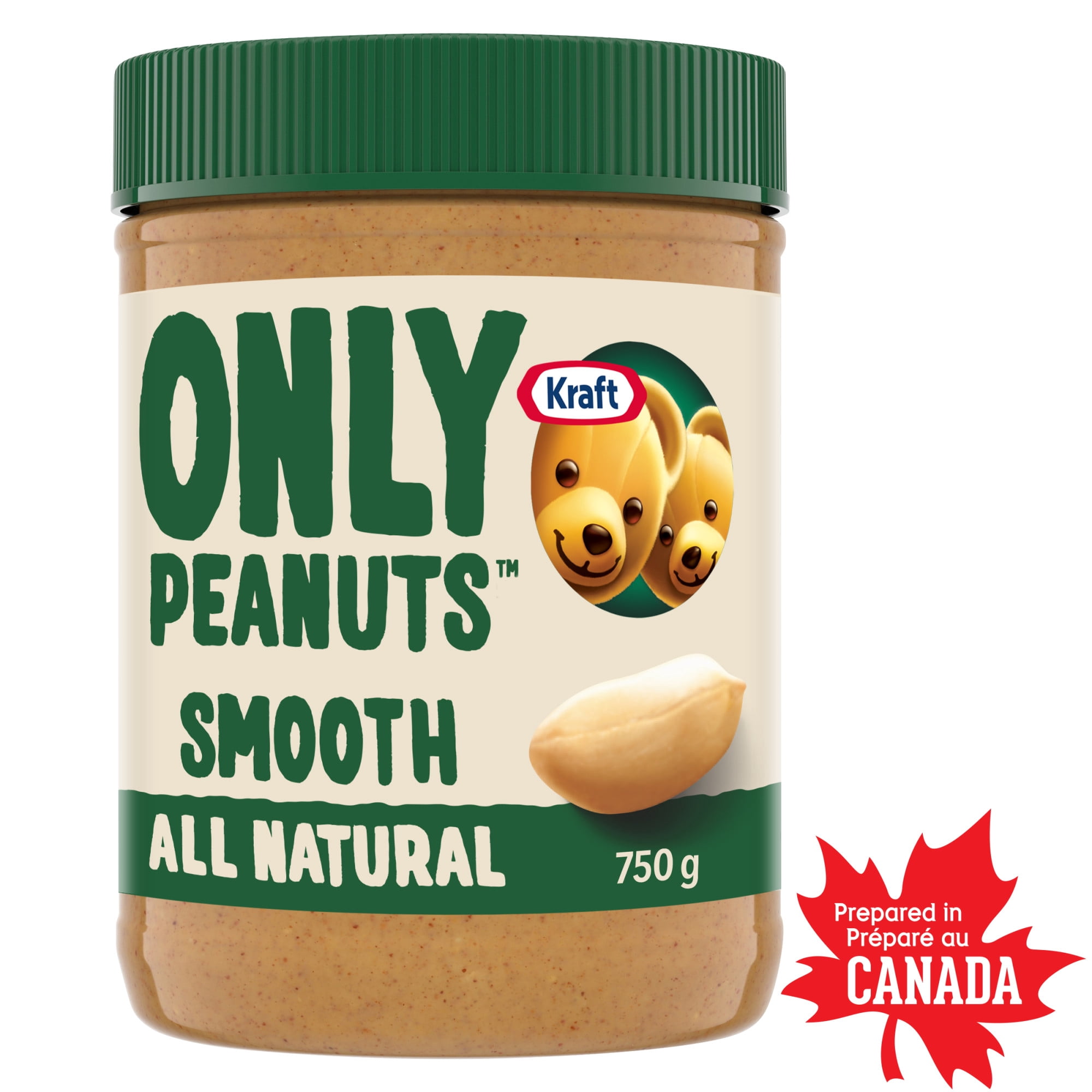 Kraft Only Peanuts All Natural Smooth Peanut Butter, 750 g Jar