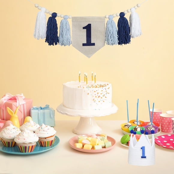 Big Savings! 1st Birthday Tassel Banners & Party Hat Set, Birthday Decorations for Boys and Girls, Fun First Birthday Party Supplies, Colorful Hanging Tassels for Celebration
