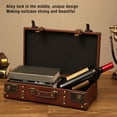 thumbnail image 3 of Mini Leather Suitcase, Exquisite Carry On Lightweight Non Wheeled Unique Small Vintage Leather Suitcase Alloy Lock 3D Sewing with Shoulder Strap for Overnight, 3 of 7
