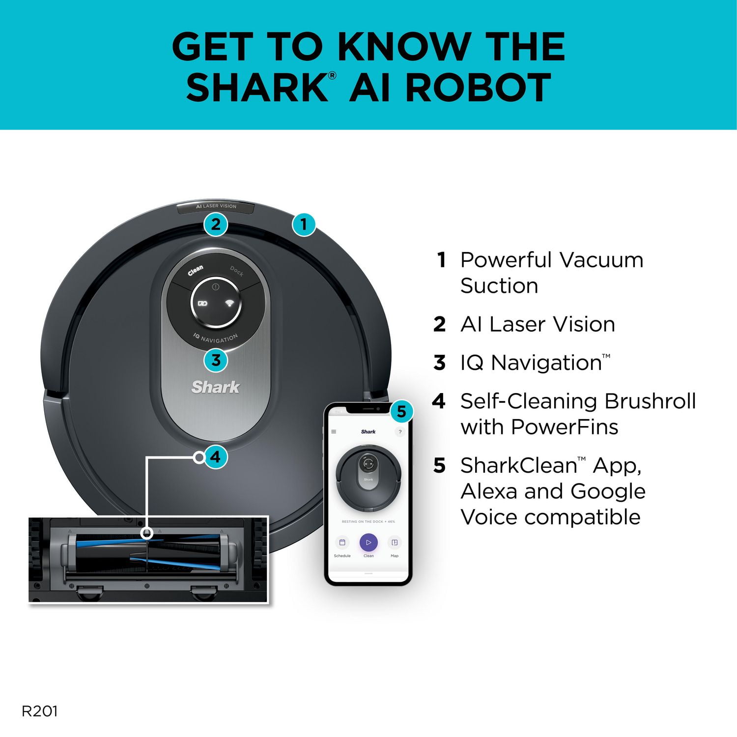 Shark RV2001CA AI Robot Vacuum, Grey