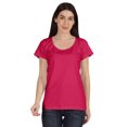 thumbnail image 1 of Inkmeso T-Shirt Basique à Encolure Dégagée Décontracté à Manches Courtes en Coton Uni T-Shirt Haut pour Femmes, 1 of 8