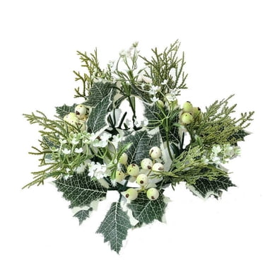 Lksixu Christmas Decorations Anneaux de Bougie Couronne Centre de Table Feuilles Artificielles Porte-Bougies Couronnes pour Festivals de Table Fête de Pâques Mariage Décor de Noël pour Fête de Vacances Mariage