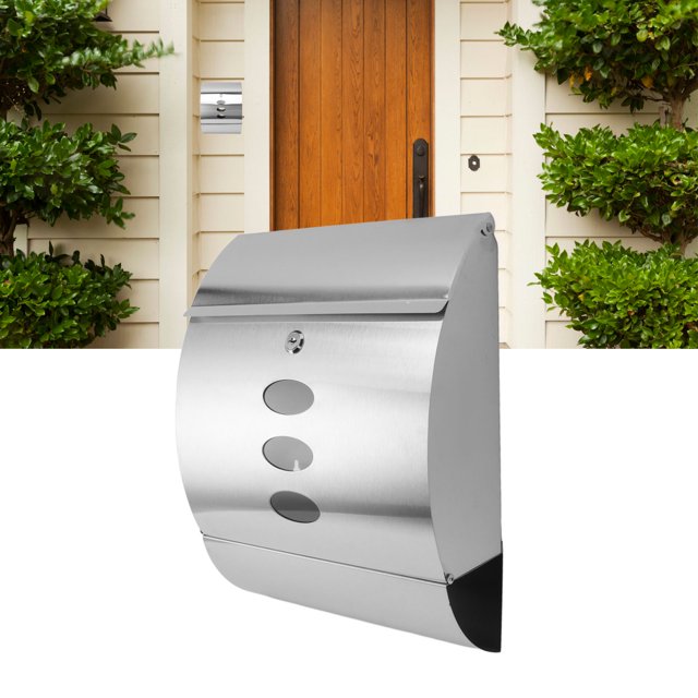 Letterbox, Corrosion Resistance Wall Mounted Large Capacity High Hardness Post Box Anti Fading Rainproof for Outdoor