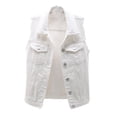 thumbnail image 1 of WRKEKC Vestes pour Femmes Tendance, Trench pour Femmes, Veste Sans Manches Unie de Printemps pour Femmes, 1 of 5