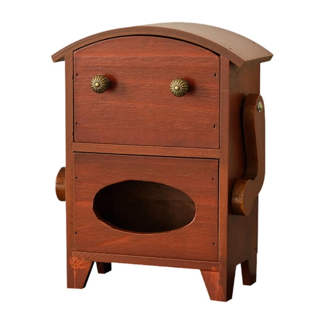 Elodie Armoire de Rangement Mini Pratique en Forme de Robot pour Bureau Salon Comptoir Brun