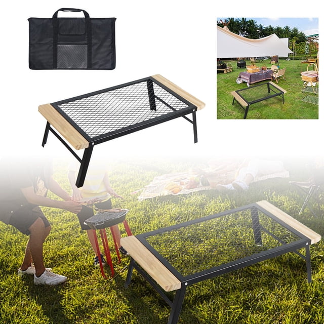 WMQPNNS New Trending Portable Barbecue Grill for Outdoor Camping Foldable Metal Bbq Rack with Storage Bag for Convenient Grilling Experience for Picnics and Backyard Cookouts