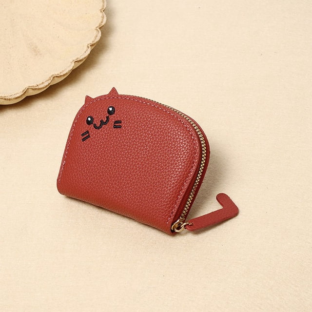 RKSTN Cat Small Wallet Personalized Small Wallet Women's Zipper Card Organized Mini Small Wallet Small And Exquisite Lovely Shape Suitable For Children Women