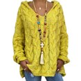 thumbnail image 1 of UKAP Pull d'Hiver Chaud pour Femmes Pull-Over Couleur Unie Hauts Amples Chics à Capuche Jaune m, 1 of 3