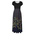 thumbnail image 3 of SMihono Robe Maxi Bohème d'Été pour Femmes Grande Taille Robe d'Été Colorée à Imprimé Floral pour Femmes Robes à Manches Courtes Robe Maxi Décontractée de Plage Robe Évasée de Plage, 3 of 5