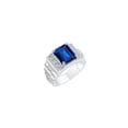 thumbnail image 3 of RYLOS Men's Rings Sterling Silver Designer Style 10X8MM Emerald Cut Shape Gemstone &  Diamonds Sapphire September Birthstone Rings For Men Size 9, 3 of 4