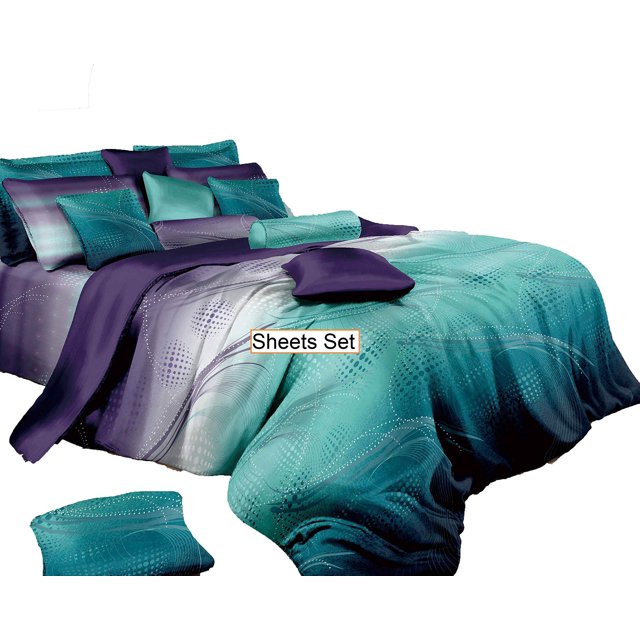 Swanson Beddings Twilight-P Sheet Set : Fitted Sheet, Flat Sheet and Two Matching Pillowcases (Queen)