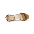 thumbnail image 4 of BLISSFUL STEP Women's Shoes Ankle Strap Block Heel Buckle Open Toe Sandals Brown 9, 4 of 8