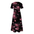 thumbnail image 4 of Jusqu'à 65 % de Rabais! Robes d'Été Mode pour Femmes 2024 Grande Taille Manches Courtes Col Rond Ample Imprimée Couleur Longue Robe, 4 of 4