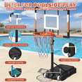 thumbnail image 3 of Danrelax Pool Basketball Hoop, Height Adjustable 3.9" to 6.9", Orange Steel Frame, Water Base, Includes Air Pump, 8-Inch Rubber Ball, Indoor & Outdoor Use, 3 of 7