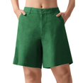 thumbnail image 2 of Ovticza Bermudas pour Femmes Séchage Rapide Légers Shorts en Lin Golf Randonnée Voyage Shorts Vert Foncé m, 2 of 7