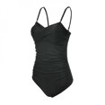 thumbnail image 1 of Women‘s Summer One Piece Tummy Control Swimwear Boyleg Ruched Swimsuit Stripes XL, 1 of 6