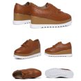 thumbnail image 5 of LSLJS Chaussures en Cuir Style Britannique pour Femmes à Bout Rond, Talon Compensé, Semelle Épaisse à Pompon Style Muffin, Chaussures en Cuir pour Femmes, 5 of 5