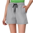 thumbnail image 2 of Timegard Shorts pour Femmes Été Plage Décontractés Amples Taille Élastique Entraînement Course Shorts Légers, 2 of 8