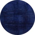 thumbnail image 1 of Ahgly Company Indoor Round Abstract Denim Dark Blue Oriental Area Rugs, 4' Round, 1 of 6