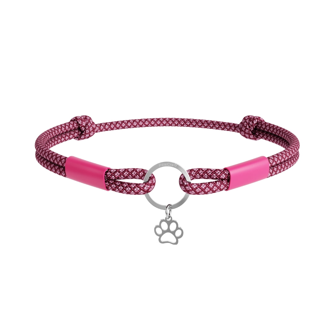 TagHug Diamond ID Tag Collar for Dogs and Cats, Adjustable Lightweight Paracord ID Holder