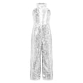 thumbnail image 2 of Moggemol Combinaison à Sequins pour Fille, Combinaison de Princesse, Pantalon Long, Robe de Cocktail Argentée 6, 2 of 5