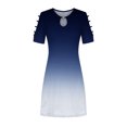 thumbnail image 4 of Birdeem Women Casual Slimming Draw Back Printed Short Sleeves Cold Shoulder Dress, 4 of 5