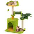 thumbnail image 1 of Gymax Cute Palm Cat Tree w/Artificial Leaves Condo Perch Sisal Scratching Posts, 1 of 9