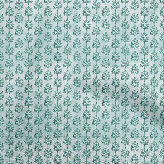 oneOone Rayon Sea Green Fabric Asian Dabu Craft Projects Decor Fabric Printed By The Yard 56 Inch Wide