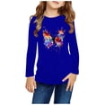 thumbnail image 1 of RXIRUCGD Chemises à Manches Longues pour Filles, Col Rond Mignon, Blouses Décontractées Élégantes (Bleu, Taille:9 Ans), 1 of 5