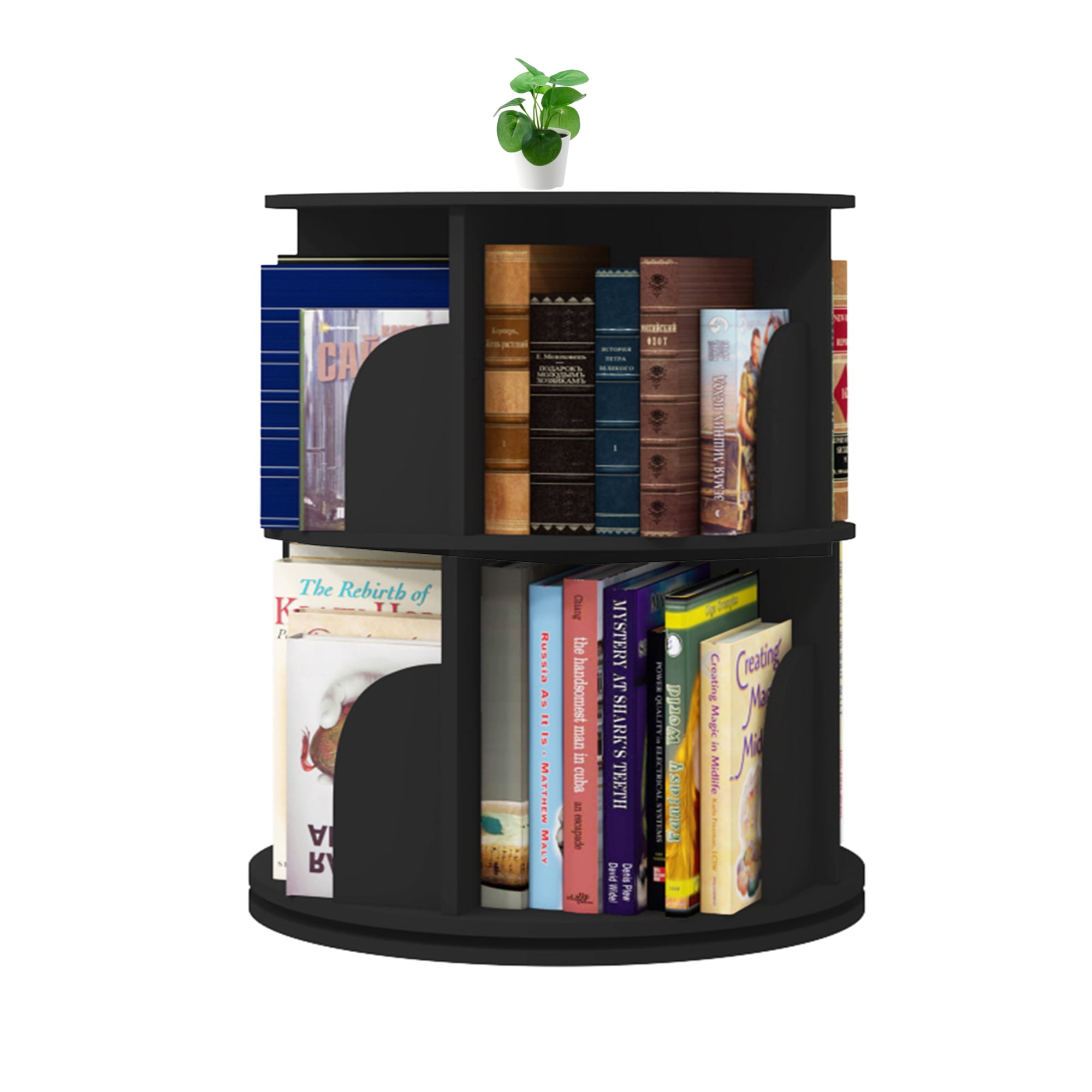 STACKING BOOK CASE 2段セット販売 TOYTEXX 2 Tier 360° Rotating Stackable Shelves Bookshelf Organizer