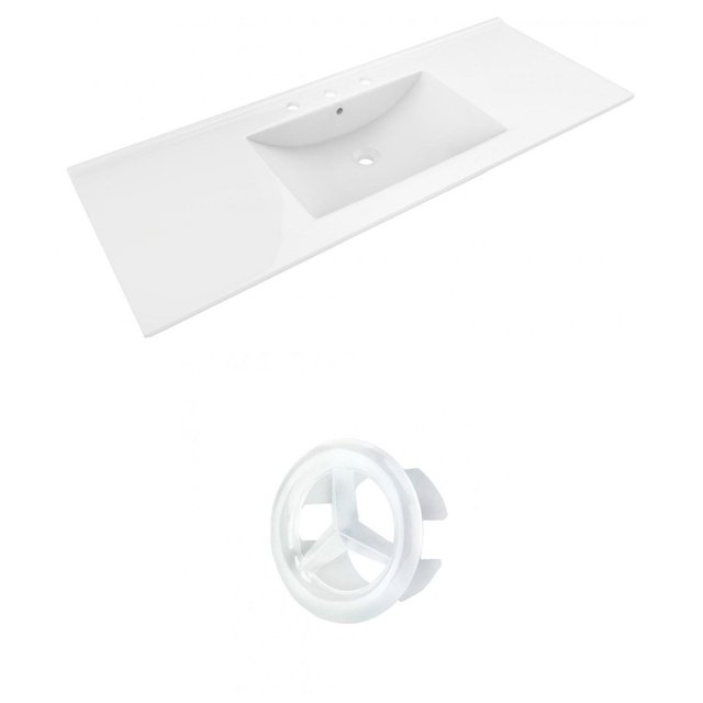 American Imaginations 25-in. W 3H8-in. Ceramic Top Set In White Color - Overflow Drain Incl. AI-20900