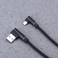 thumbnail image 4 of 1M Right Angle USB Micro Cable Braided USB 2.4 A to 90 Degree Data Cable Charger Cord for Universal Android Phone (Black), 4 of 6