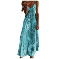 thumbnail image 1 of Robe Longue Décontractée Sans Manches à Col en V Imprimé Mode pour Femmes, 1 of 2