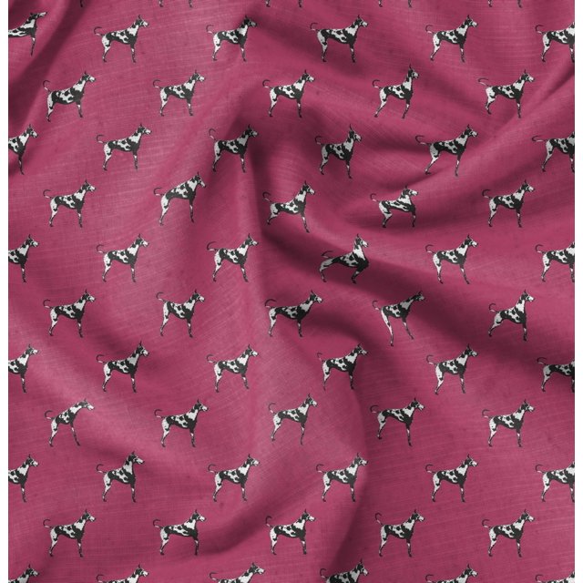 Soimoi Poly Georgette Fabric Great Dane Dog Fabric Prints by Yard 52 Inch Wide