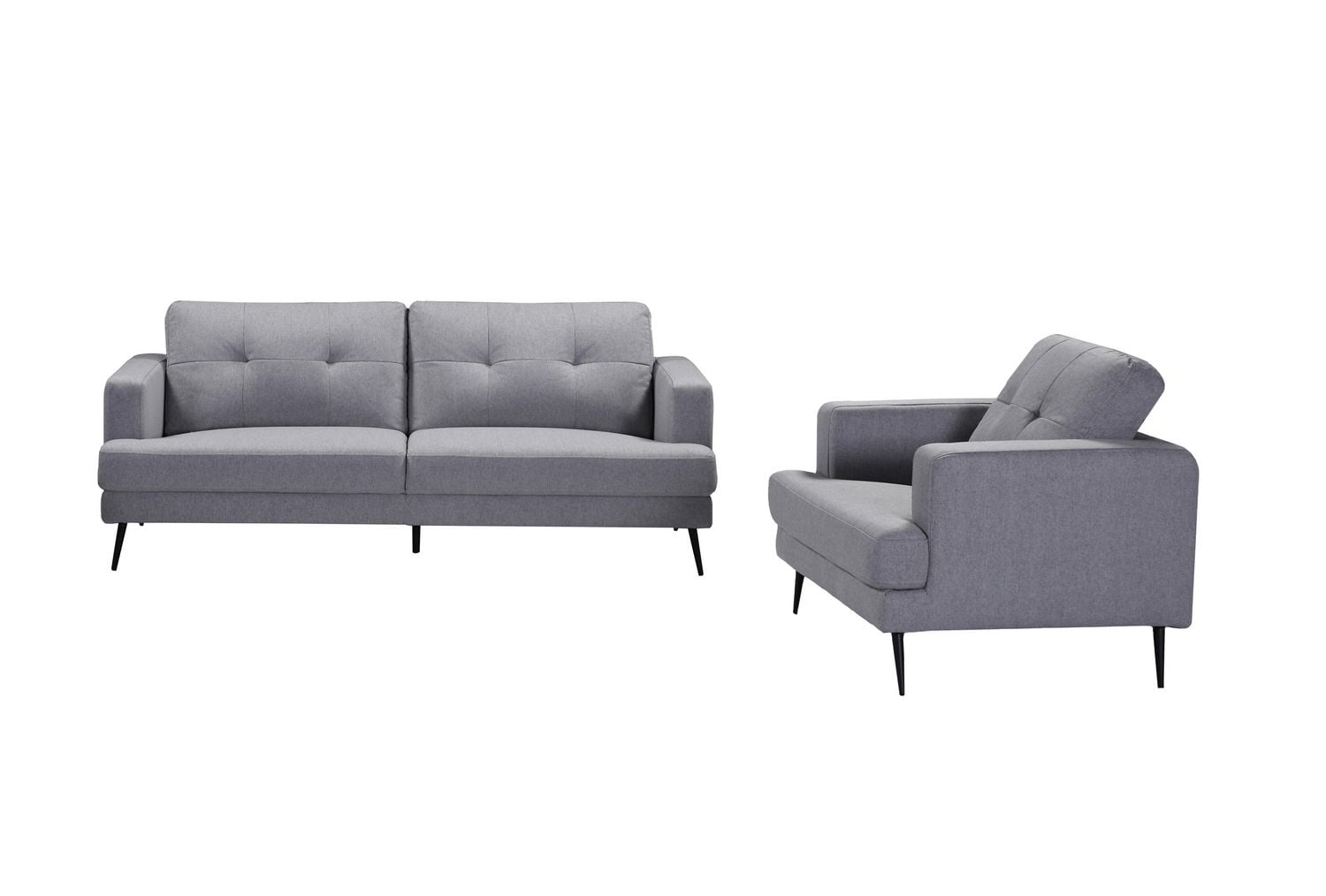 Topline Home Furnishings ensemble mobilier 2 pièces : sofa et fauteuil gris