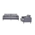thumbnail image 1 of Topline Home Furnishings ensemble mobilier 2 pièces : sofa et fauteuil gris, 1 of 4