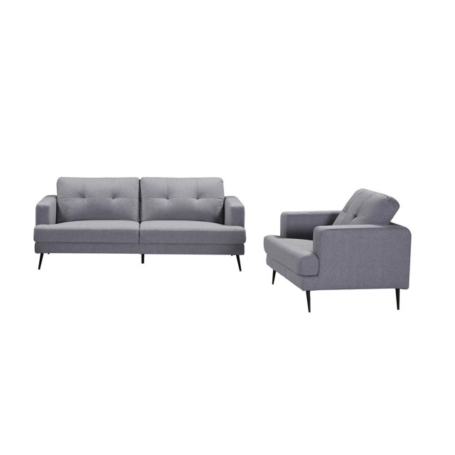 Topline Home Furnishings ensemble mobilier 2 pièces : sofa et fauteuil gris