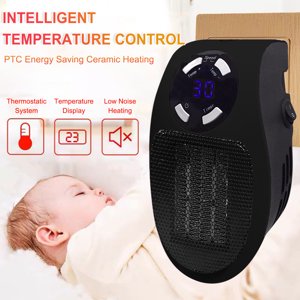 Liquidation Space Chauffe-eau,500W Chauffe-murs avec thermostat réglable, minuterie et affichage LED pour usage intérieur