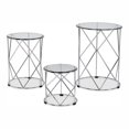 thumbnail image 1 of Furniture of America Nikova Glass Top 3-Piece Nesting Table Set in Silver, 1 of 8