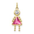 thumbnail image 1 of Pendentif Breloque Collier Pierre de Naissance Fille Octobre en Or Jaune 10k Enfant, 1 of 6
