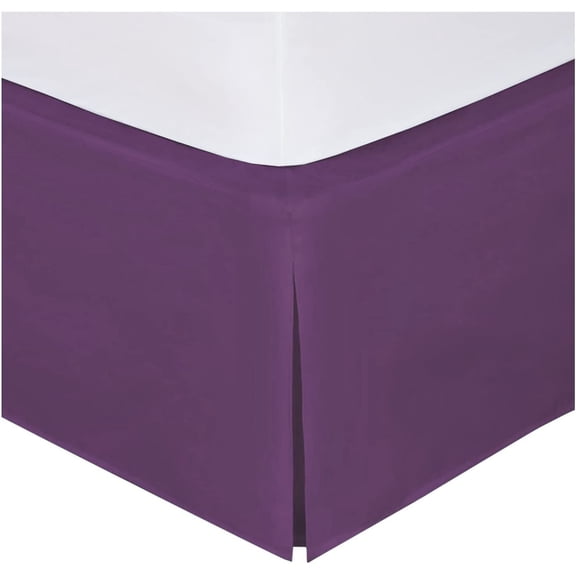 Alive Pixels Bed Skirt Violet Solid 100 Percent Cotton 1-Pc Bed Skirt with 8 Inch Bed Skirt 200TC (Queen, Violet)