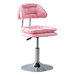 Luzkey Rolling Bar Stool Barstools with High Back Double Layer Sponge Counter Stool Salon Swivel Chair Bar Chair for Beauty Club Pub pink