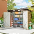 thumbnail image 2 of Outsunny 8 x 4FT Metal Garden Storage Shed with 2 Vents, Oak, 2 of 10